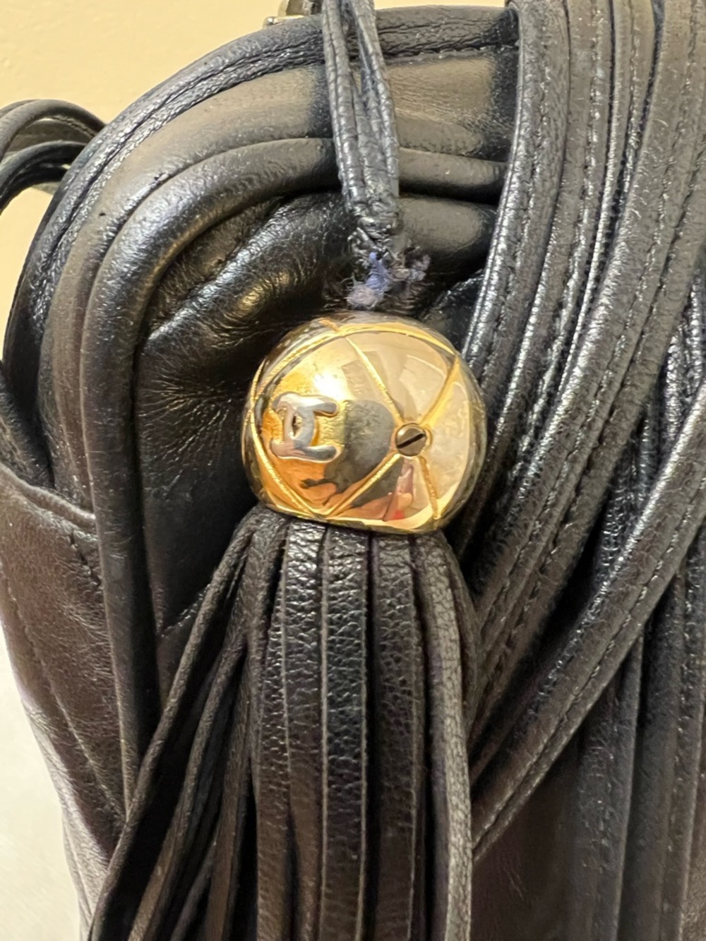 CHANEL Black Quilted Leather Crossbody Camera Bag with Tassel - Picture 7 of 14